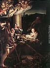 Correggio Canvas Paintings - Nativity (Holy Night)